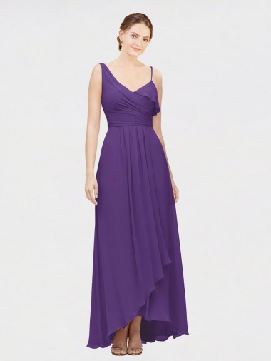 Shop One Shoulder High Low Chiffon Bridesmaid Dress with Wrap Waist Ottawa