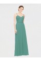 Shop Rouched V-Neckline and Spaghetti Straps Long Chiffon Bridesmaid Dress Ottawa