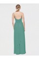 Shop Rouched V-Neckline and Spaghetti Straps Long Chiffon Bridesmaid Dress Ottawa