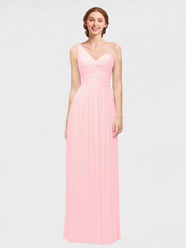 Shop One Shoulder Twisted Waist Sweetheart Chiffon Bridesmaid Dress Ottawa