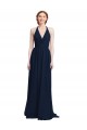 Shop Halter Chiffon Bridesmaid Dress with V-Neckline and Criss Cross Waist Ottawa