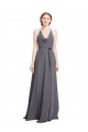 Shop Spaghetti Strap Long Chiffon Bridesmaids Dress with Halter Cowl Neck Ottawa