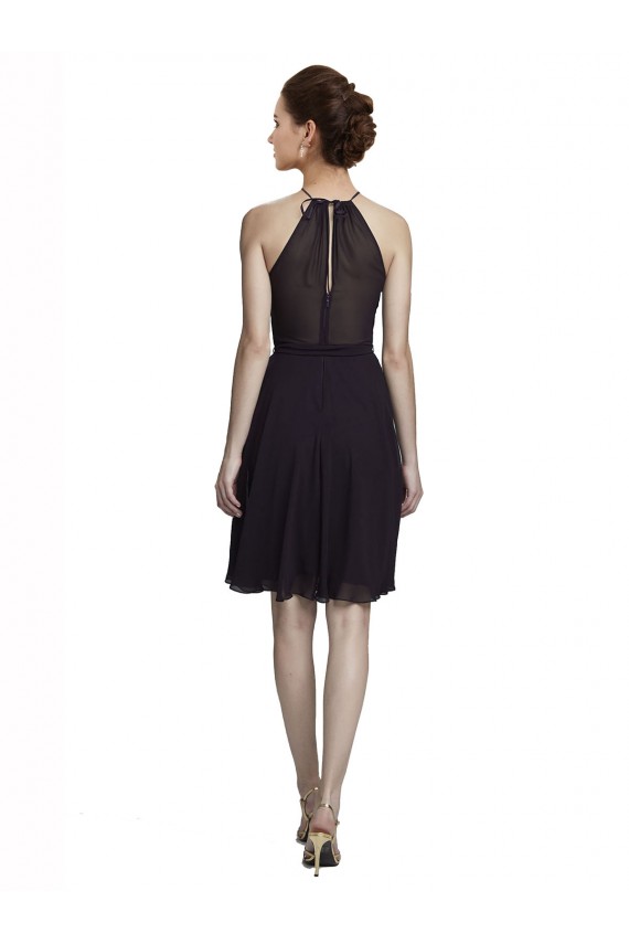 Shop Short Knee Length High Neck Chiffon Bridesmaids Dress Ottawa