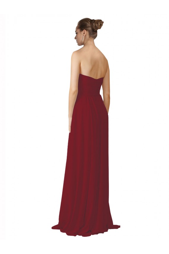 Shop Hand-Ruched Sweetheart Long Chiffon Bridesmaid Dress Ottawa