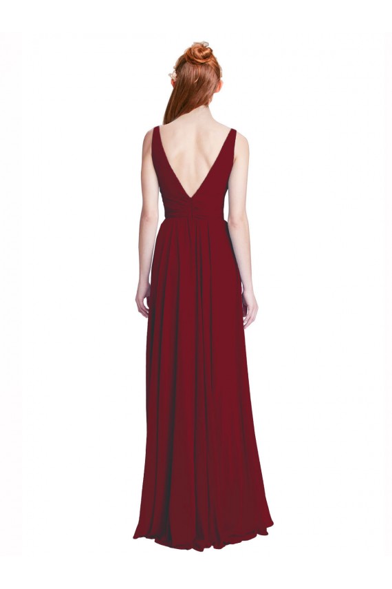 Shop Long Chiffon V-Neck Bridesmaids Dress with Double Strap Ottawa