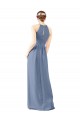Shop Fitted Long High Halter Neck Chiffon Bridesmaid Dress with Keyhole Back Ottawa