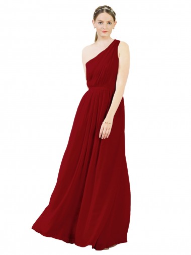 Shop Draped One Shoulder Long Floor Length Chiffon Bridesmaid Dress Ottawa