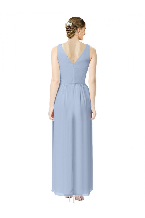 Shop Long V-Neckline Chiffon Bridesmaid Dress with Twisted Waist Ottawa