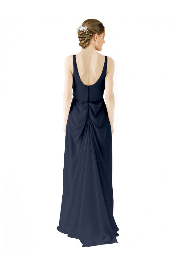 Shop Scoop Neckline Fitted Long Chiffon Bridesmaid Dress Open Back Ottawa