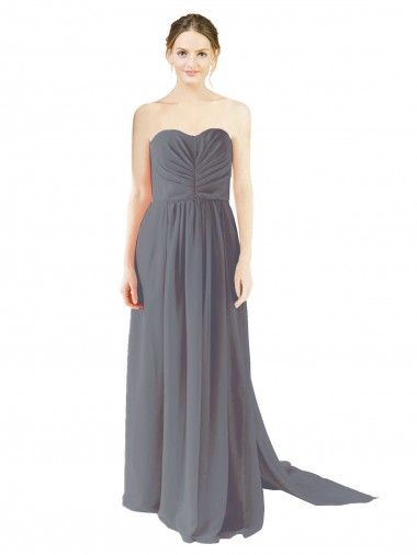 Shop Long Chiffon Bridesmaid Dress with Sweetheart Neckline and Flowing Back Ottawa
