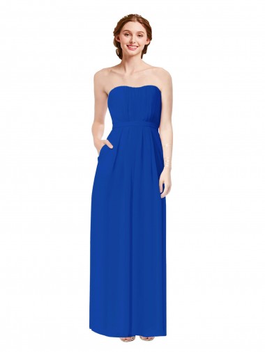 Shop Strapless Sweetheart Keyhole Back Long Chiffon Bridesmaid Dress Ottawa