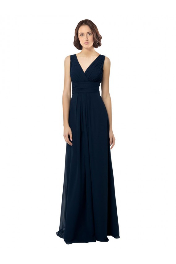 Shop Chiffon Sleeveless Bridesmaid Dress with V Front and Back Ottawa