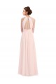 Shop Sleeveless Chiffon High Neck Bridesmaid Dress with Diagonal Pleats Ottawa
