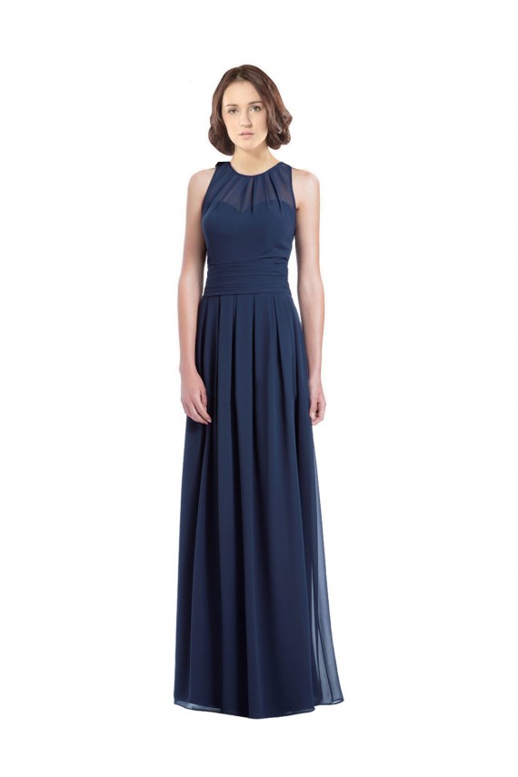 Shop Chiffon High Neck Sleeveless Bridesmaid Dress with Pleats Ottawa