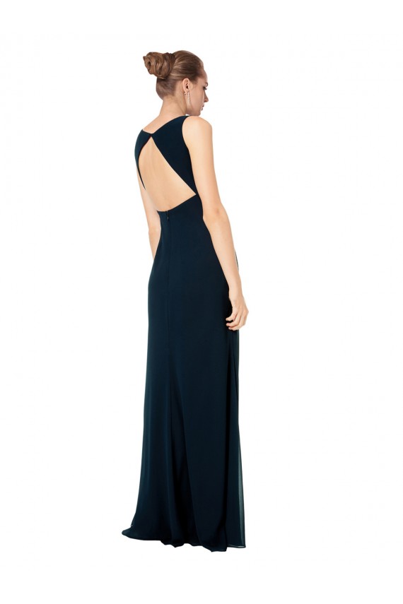 Shop Long Chiffon V-Neck Sleeveless Bridesmaid Dress with Large Keyhole Back Ottawa