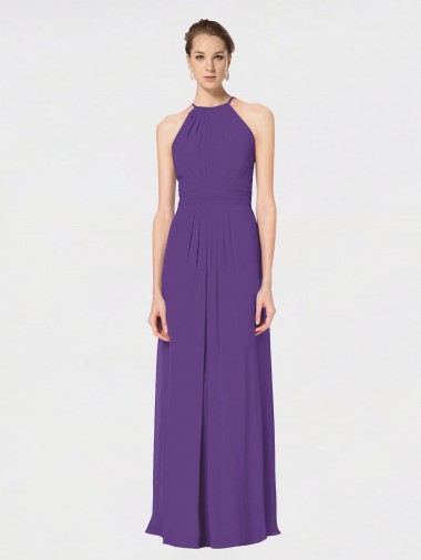 Shop Long Chiffon Spaghetti Strap Halter Bridesmaid Dress Ottawa