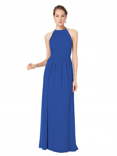 Shop Long Chiffon High-Neck Sleeveless Bridesmaid Dress Ottawa