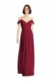 Shop Off the Shoulder Long Chiffon Bridesmaid Dress with Pleated Sleeves Ottawa