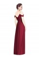 Shop Off the Shoulder Long Chiffon Bridesmaid Dress with Pleated Sleeves Ottawa