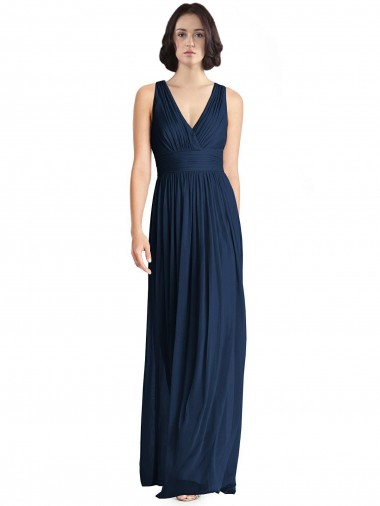 Shop Cut Out Back Long Chiffon V-Neck Bridesmaid Dress Ottawa