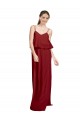 Shop Long Chiffon Bridesmaid Dress with Slim Straps and Open Back Ottawa