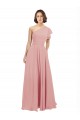Shop Chiffon Bridesmaids Dress with One Shoulder Flounced Sleeve Ottawa