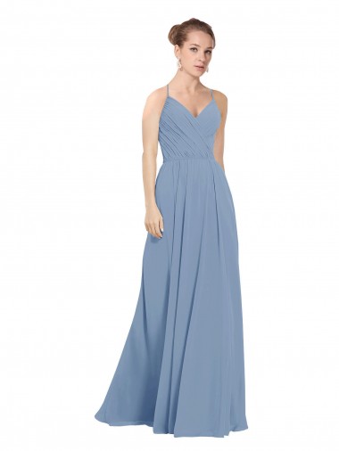 Shop Chiffon Bridesmaids Dress with Draped V-Neck Bodice and Keyhole Back Ottawa