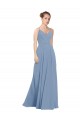 Shop Chiffon Bridesmaids Dress with Draped V-Neck Bodice and Keyhole Back Ottawa