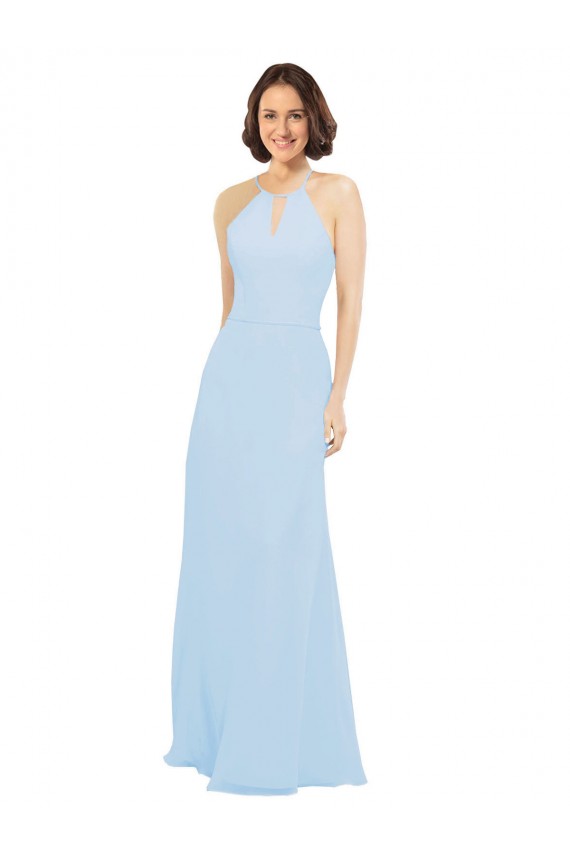 Shop Floor Length Chiffon Bridesmaids Dress with Front Keyhole Neckline Ottawa