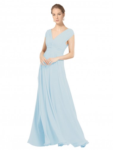 Shop Chiffon Bridsmaids Dress with V-Neckline and Tie V Back Ottawa