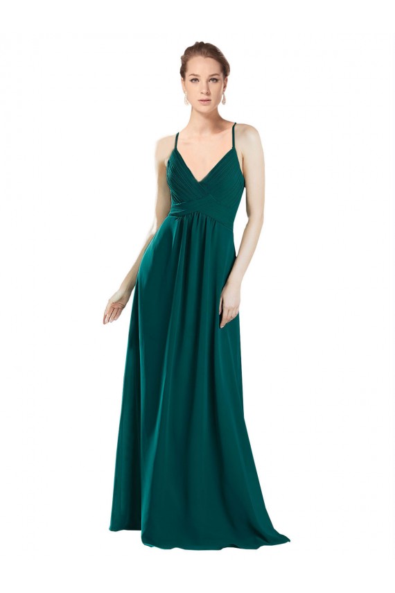 Shop Sexy Chiffon Bridesmaid Dress with Deep V-Neckline Ottawa