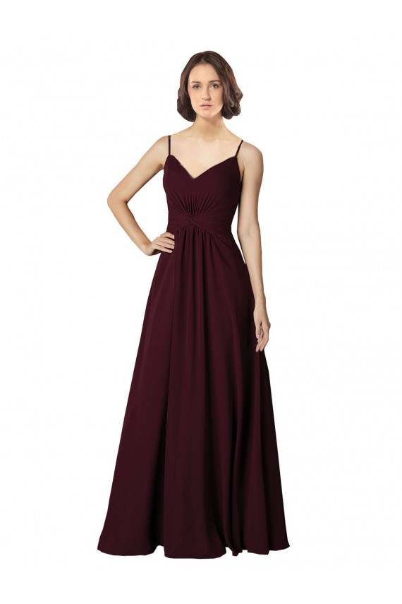 Shop V-Neck Chiffon Bridesmaid Dress with Twist Front Bodice Ottawa
