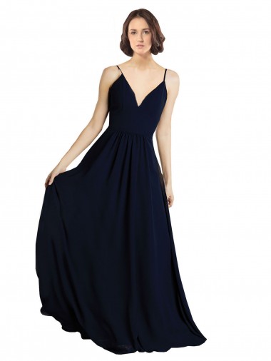 Shop Simple Chiffon Bridesmaid Dress with Deep V-Neckline Ottawa