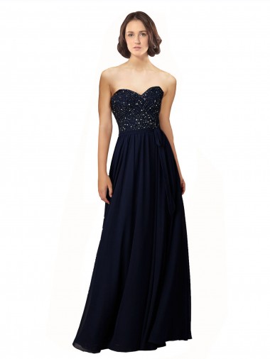 Shop Long Chiffon Sweetheart Neckline Bridesmaid Dress with Beading Ottawa