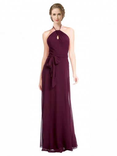 Shop Full Length Chiffon Bridesmaid Dress with Halter Top Ottawa