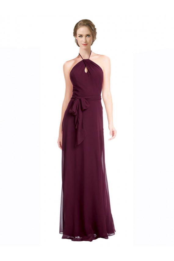 Shop Full Length Chiffon Bridesmaid Dress with Halter Top Ottawa
