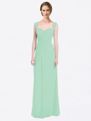 Shop Long Chiffon Bridesmaid Dress with a Sweetheart Neckline and Pleated Shoulder Straps Ottawa