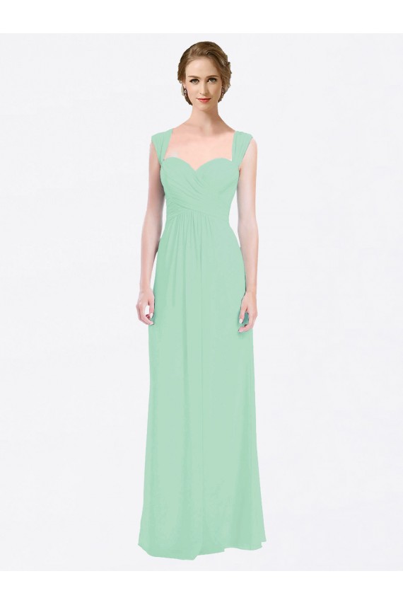 Shop Long Chiffon Bridesmaid Dress with a Sweetheart Neckline and Pleated Shoulder Straps Ottawa