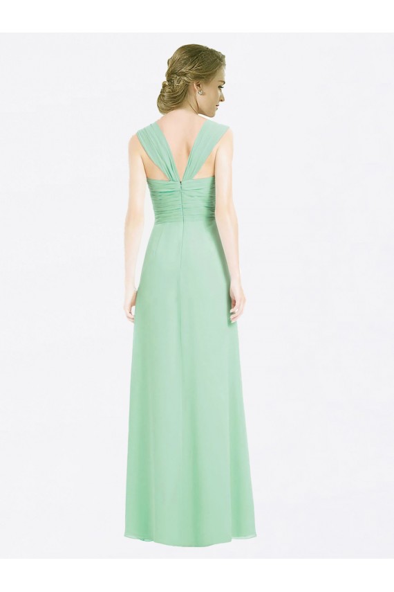 Shop Long Chiffon Bridesmaid Dress with a Sweetheart Neckline and Pleated Shoulder Straps Ottawa
