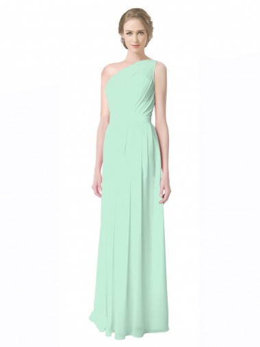 Shop One Shoulder Chiffon Bridesmaid Dress with Asymmetrical Ruched Bodice Ottawa