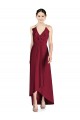 Shop Draped V-Neck High Low Chiffon Bridesmaid Dress Ottawa