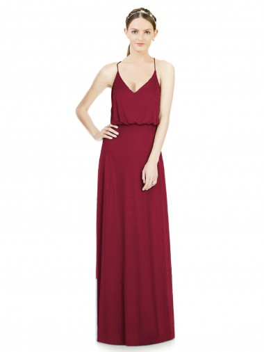 Shop Full Length V-Neck A-Line Chiffon Boho Bridesmaid Dress Ottawa