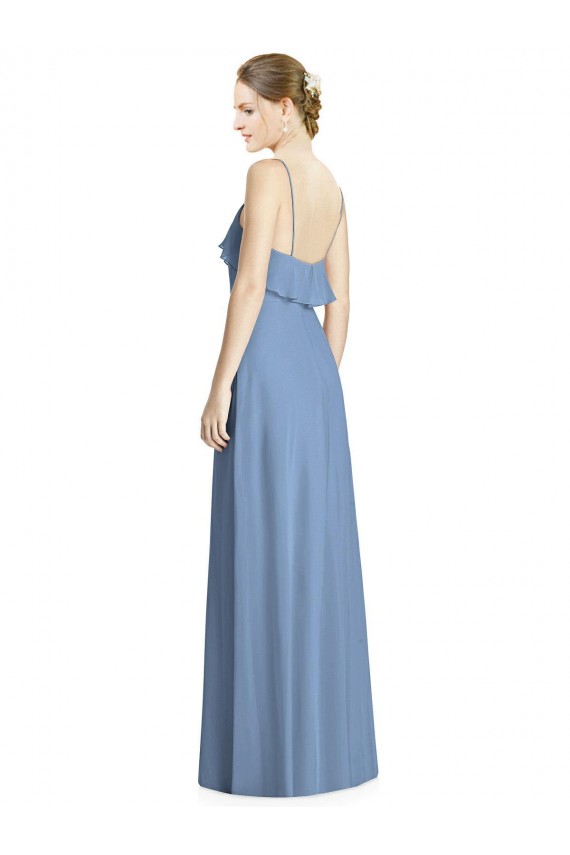 Shop Deep Open Back Long Chiffon V-Neck Bridesmaid Dress Ottawa