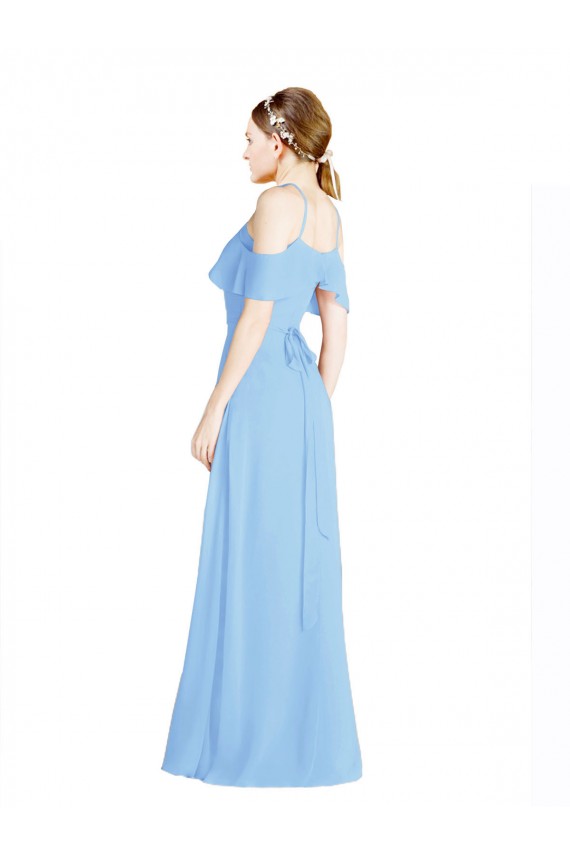 Shop Halter Frill Cold Shoulder A-Line Chiffon Bridesmaid Dress Ottawa