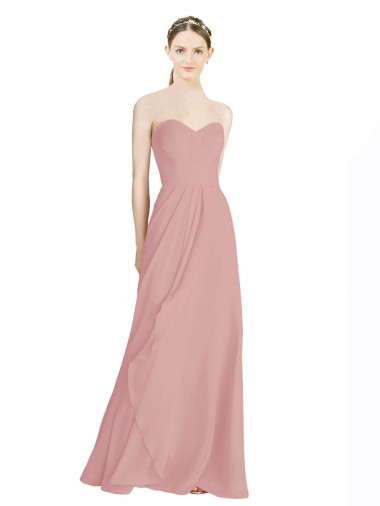Shop Daped A-Line Chiffon Bridesmaid Dress with Pleated Sweetheart Bodice Ottawa