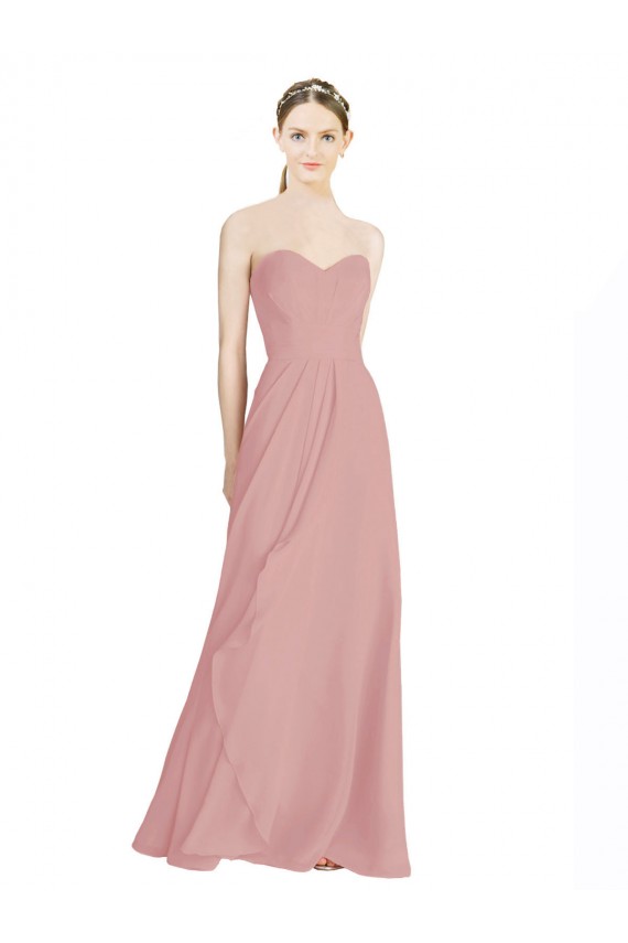 Shop Daped A-Line Chiffon Bridesmaid Dress with Pleated Sweetheart Bodice Ottawa