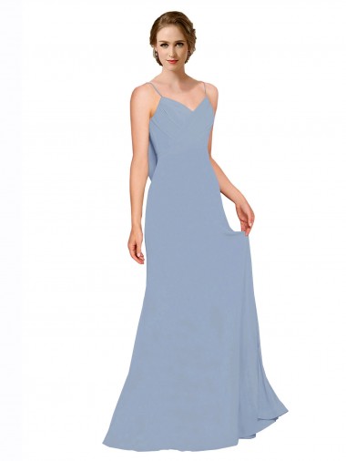 Shop Cowl Back Long Chiffon Slip Bridesmaid Dress with Straps Ottawa