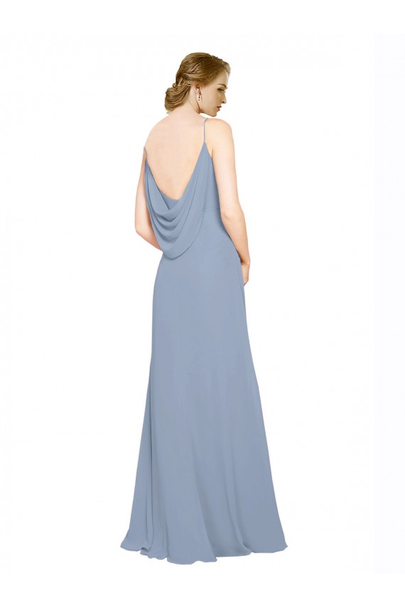 Shop Cowl Back Long Chiffon Slip Bridesmaid Dress with Straps Ottawa