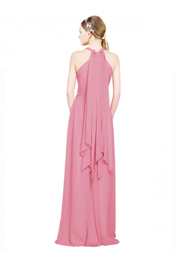 Shop Halter Neck Keyhole A-Line Chiffon Bridesmaid Dress Ottawa
