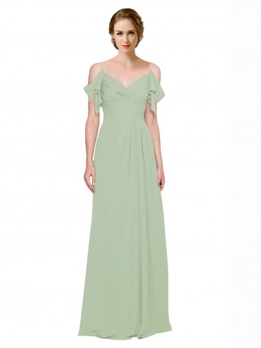 Shop Split Cold Shoulder Draped A-Line Chiffon Bridesmaid Dress Ottawa